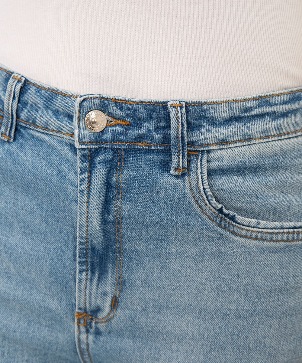 calça jeans skinny cintura alta azul