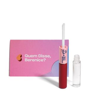 Combo QDB 7Belo: Batom Duo Gloss Vermelho Exclusivo 8ml + Cartão Presente