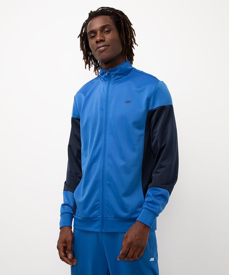 jaqueta esportiva com recortes azul