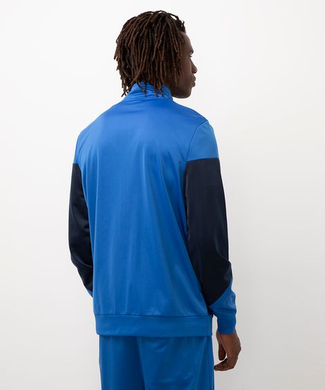 jaqueta esportiva com recortes azul