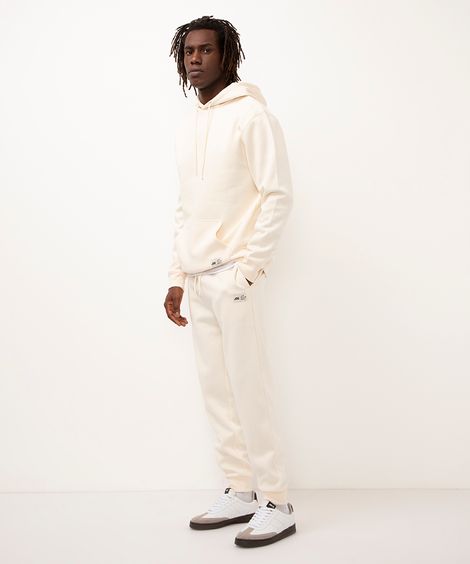 calça de moletom jogger cintura média esportiva off white
