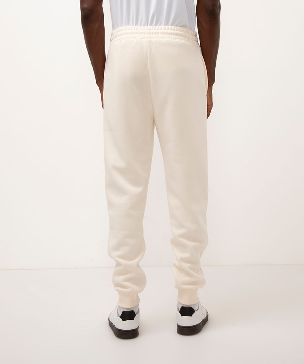 calça de moletom jogger cintura média esportiva off white