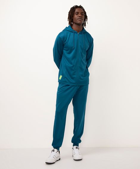 calça jogger com recortes esportiva azul