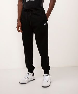 calça de moletom jogger cintura média esportiva ace preto