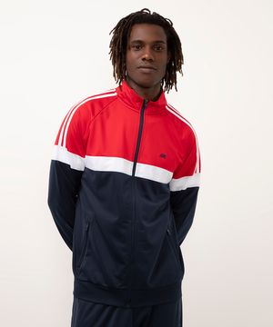 jaqueta com bolsos e recortes esportiva ace vermelho