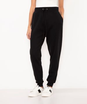 calça de moletom jogger básica preto