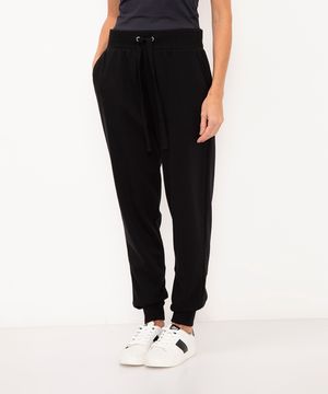 calça de moletom jogger básica preta