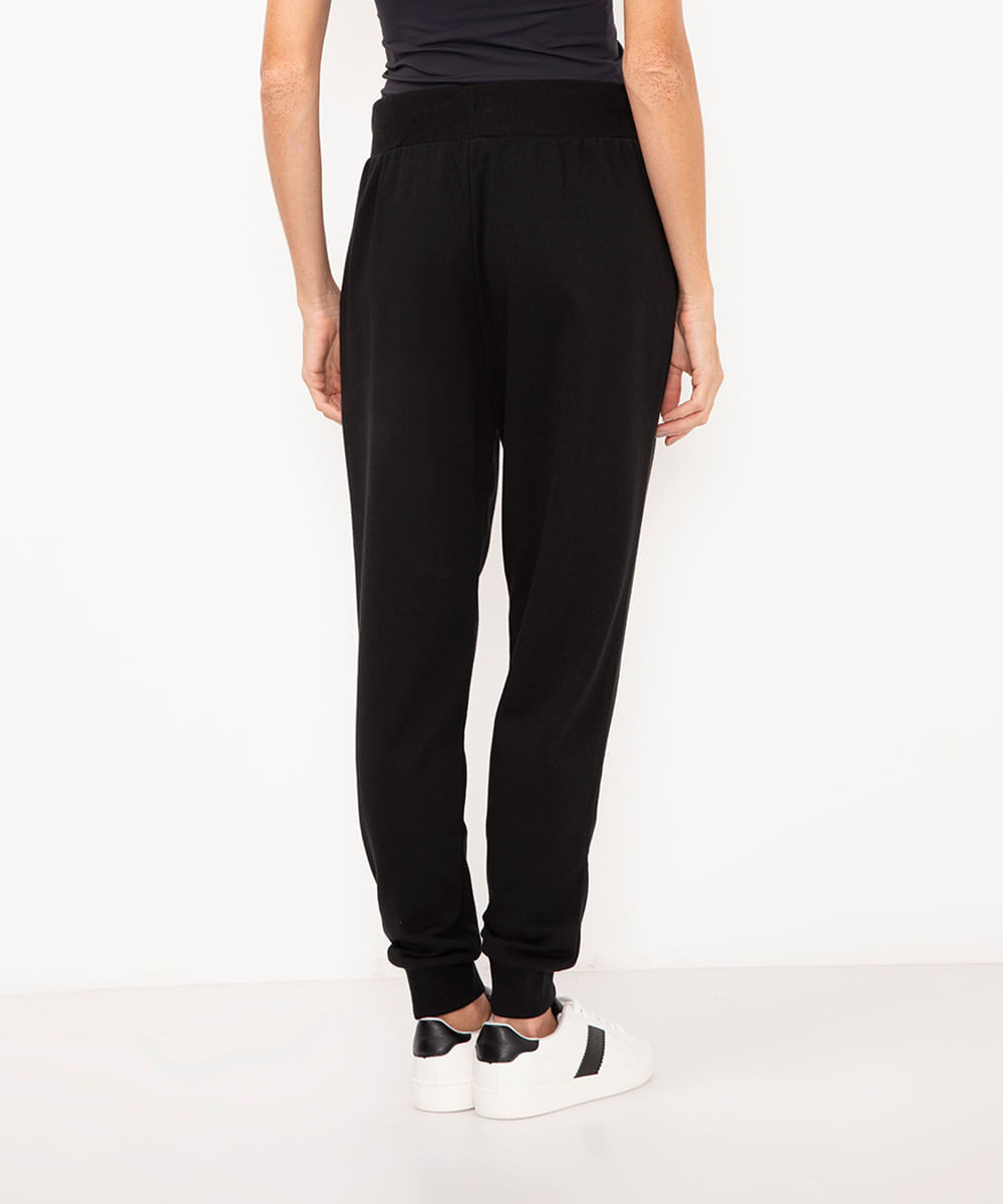 calça de moletom jogger básica - preto