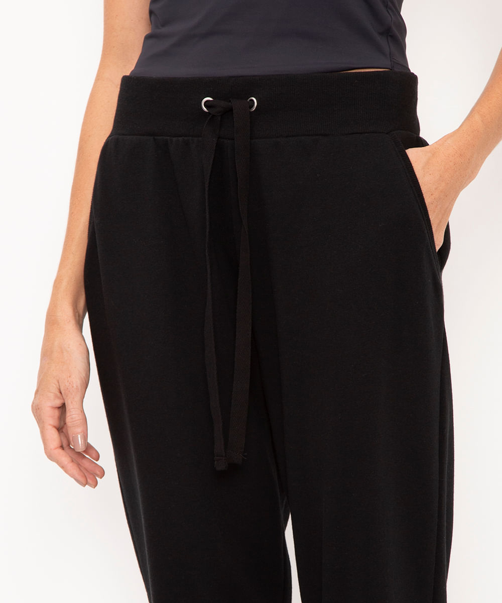 calça de moletom jogger básica - preto