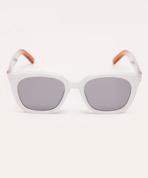óculos de sol oval branco