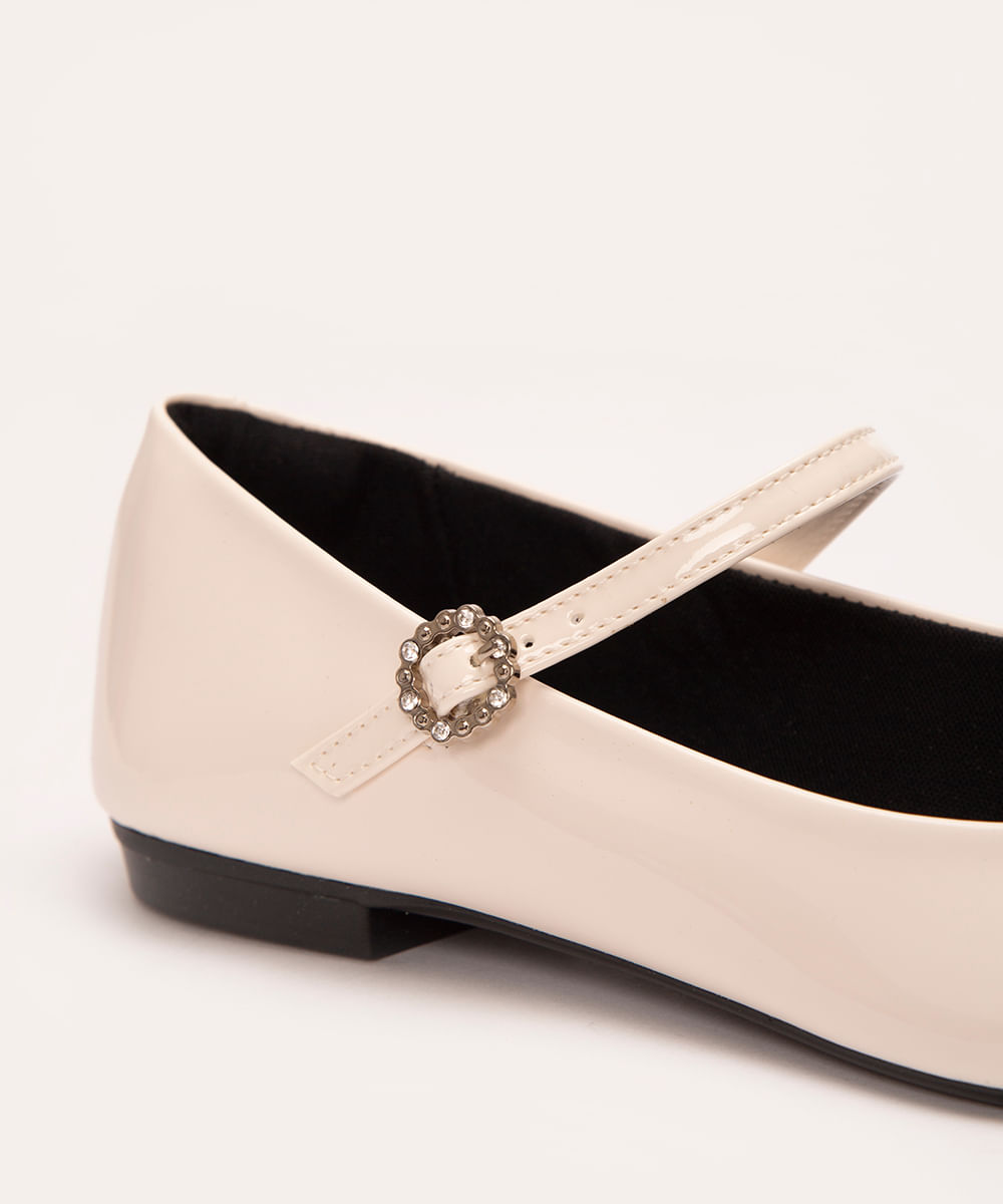 sapatilha mary jane com fivela mindset off white