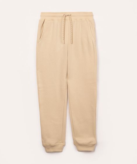 calça jogger de moletom infantil - bege