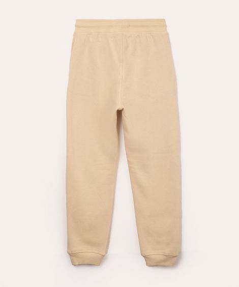 calça jogger de moletom infantil - bege