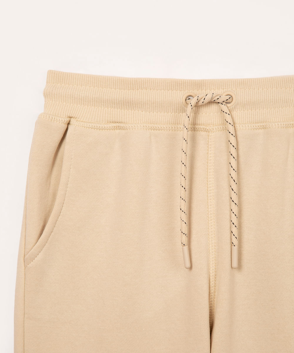 calça jogger de moletom infantil - bege