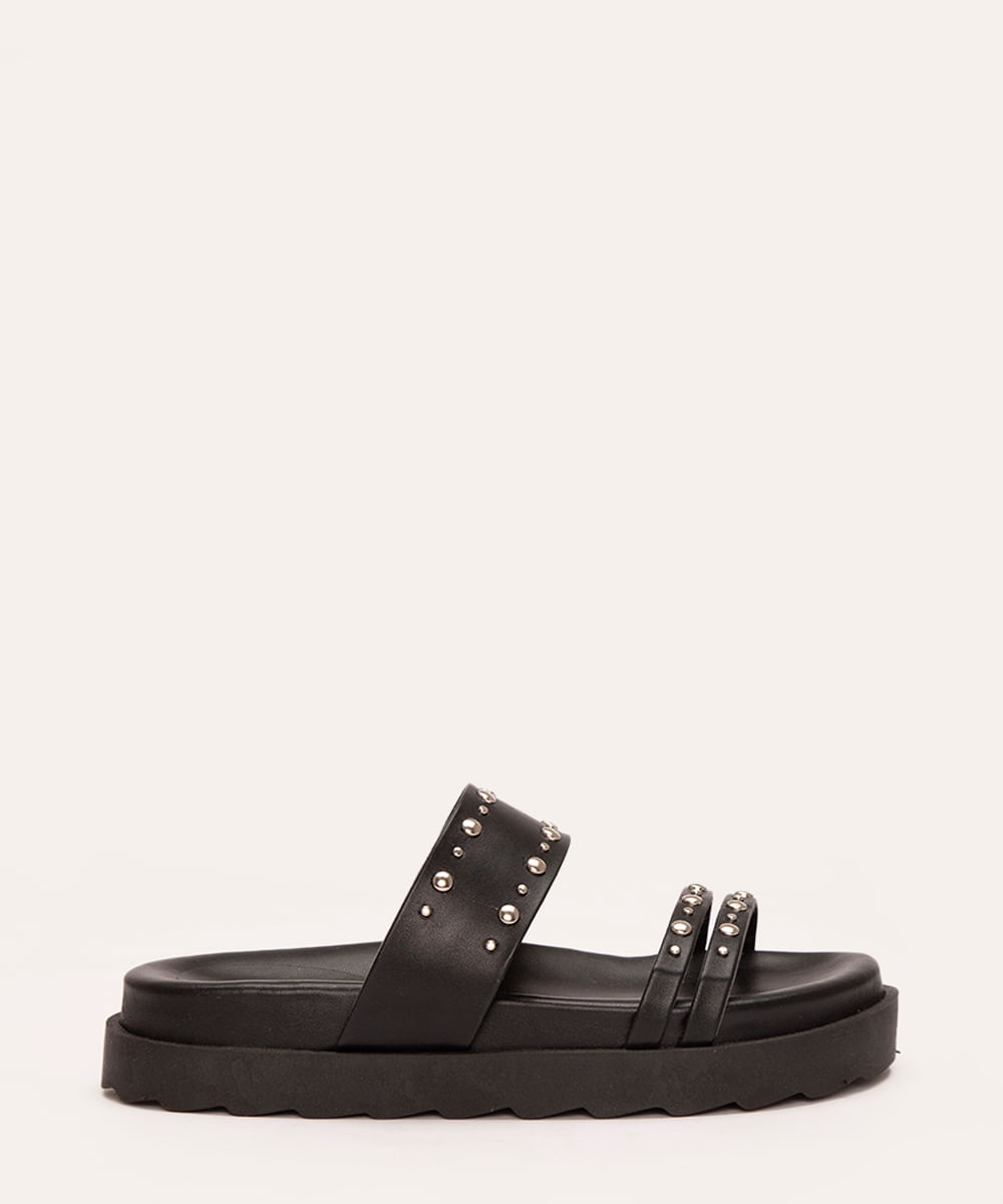 papete flatform feminina com tachas oneself preta