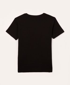 camiseta de algodão infantil texturizada preto