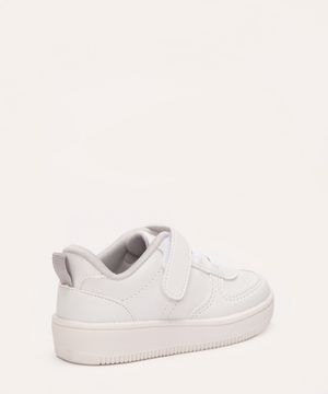 tênis infantil cano baixo com velcro branco