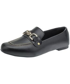 Mocassim Feminino Loafer Sapatilha Rasteira Confortável Preto