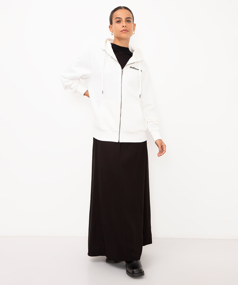 jaqueta de moletom com capuz authentic off white
