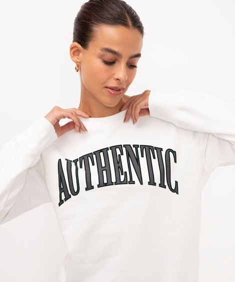 blusão de moletom authentic off white