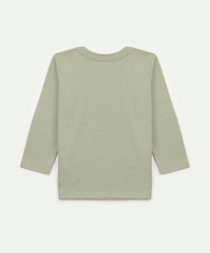 camiseta infantil com bolso manga longa verde