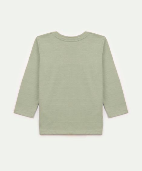 camiseta infantil com bolso manga longa verde