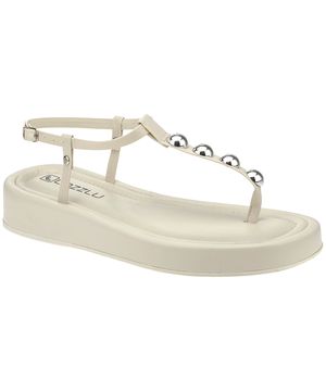 Sandália Feminina Papete Chinelo Flatform Confortável Off White