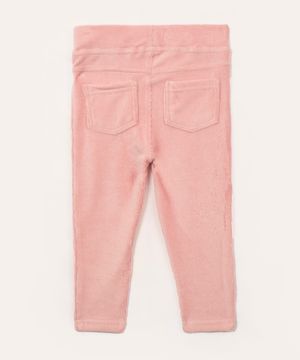 calça legging de veludo infantil rosa