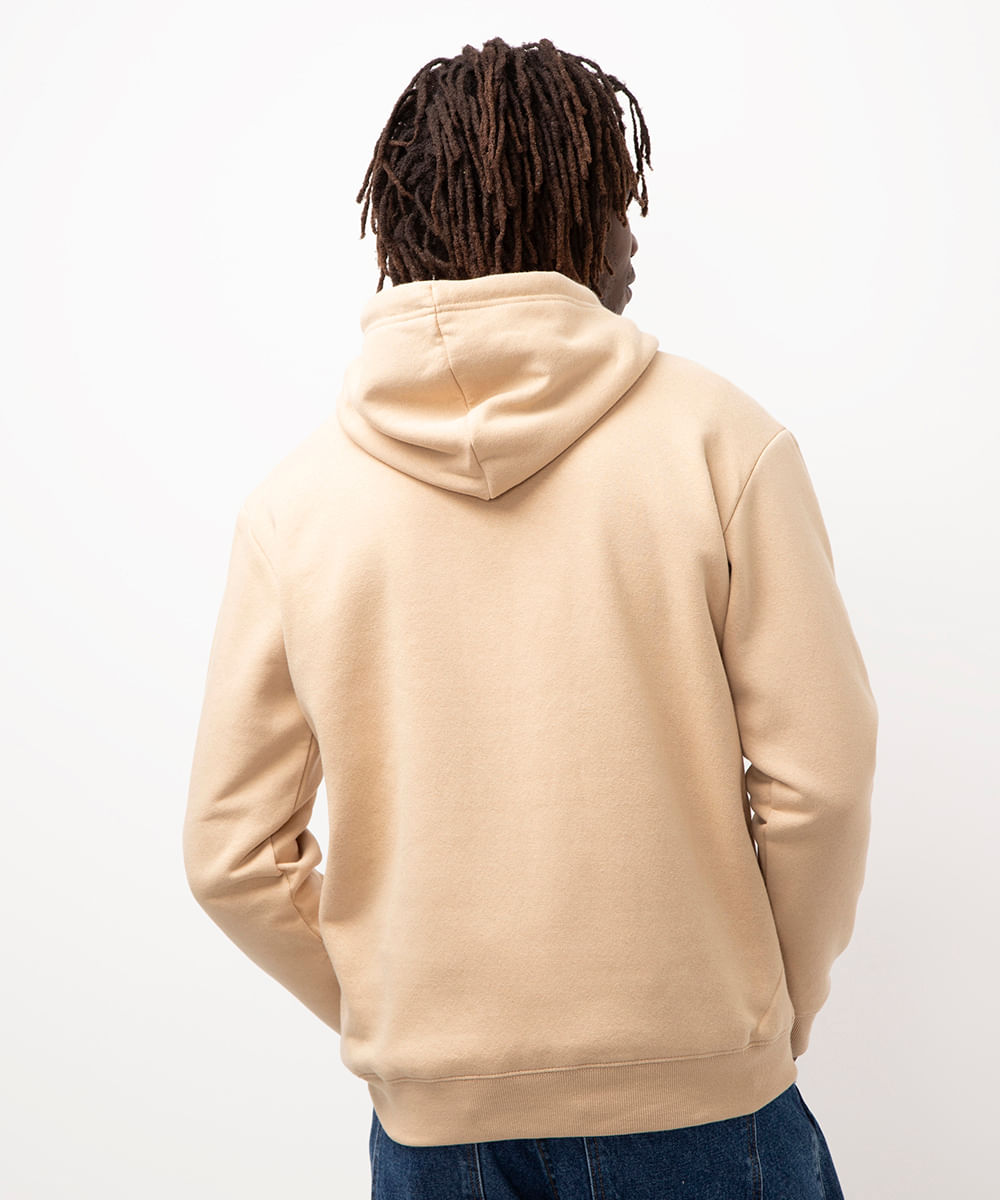 blusa de moletom califórnia com capuz bege