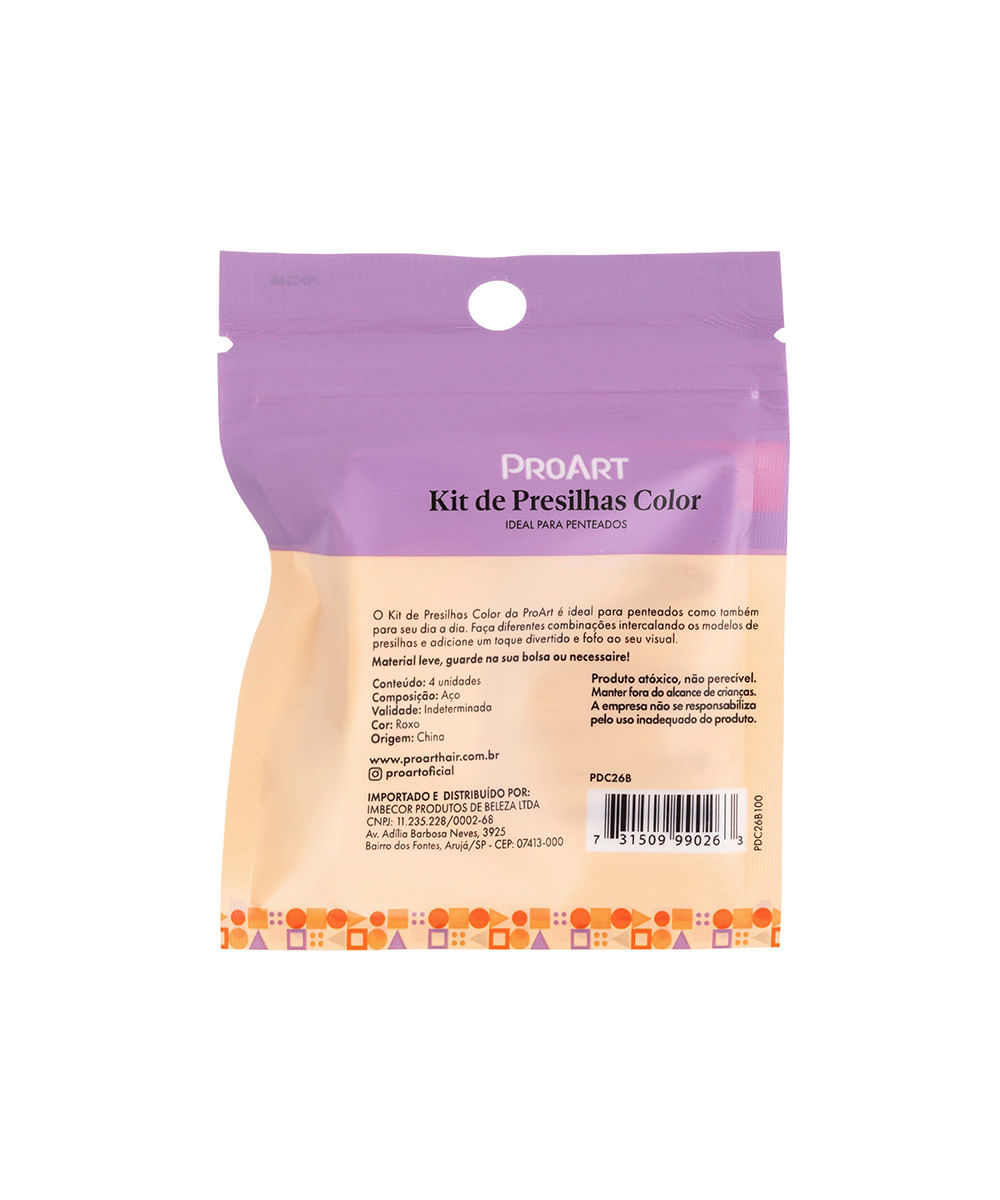 proart kit presilhas 4 peças roxo