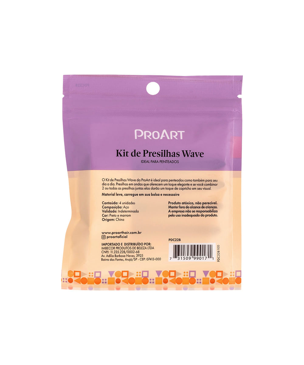 kit presilhas wave nude 4 peças proart