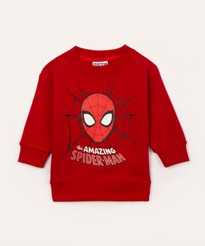 blusão de moletom infantil homem aranha vermelho