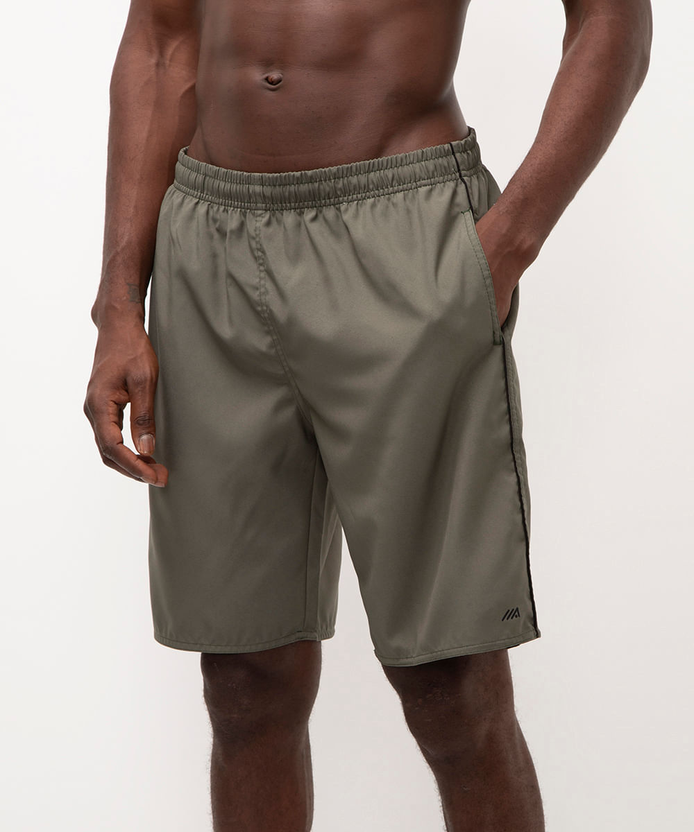 bermuda masculina esportiva com nervuras verde