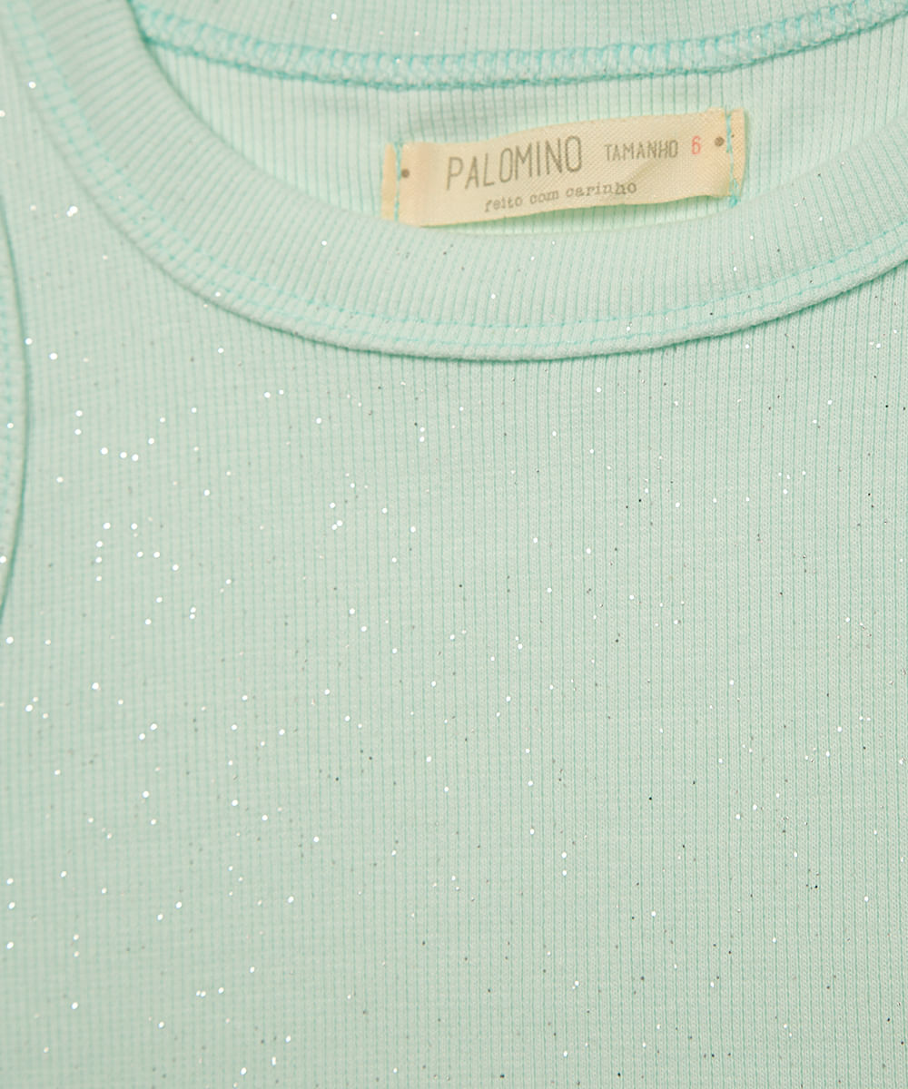 regata infantil com glitter verde