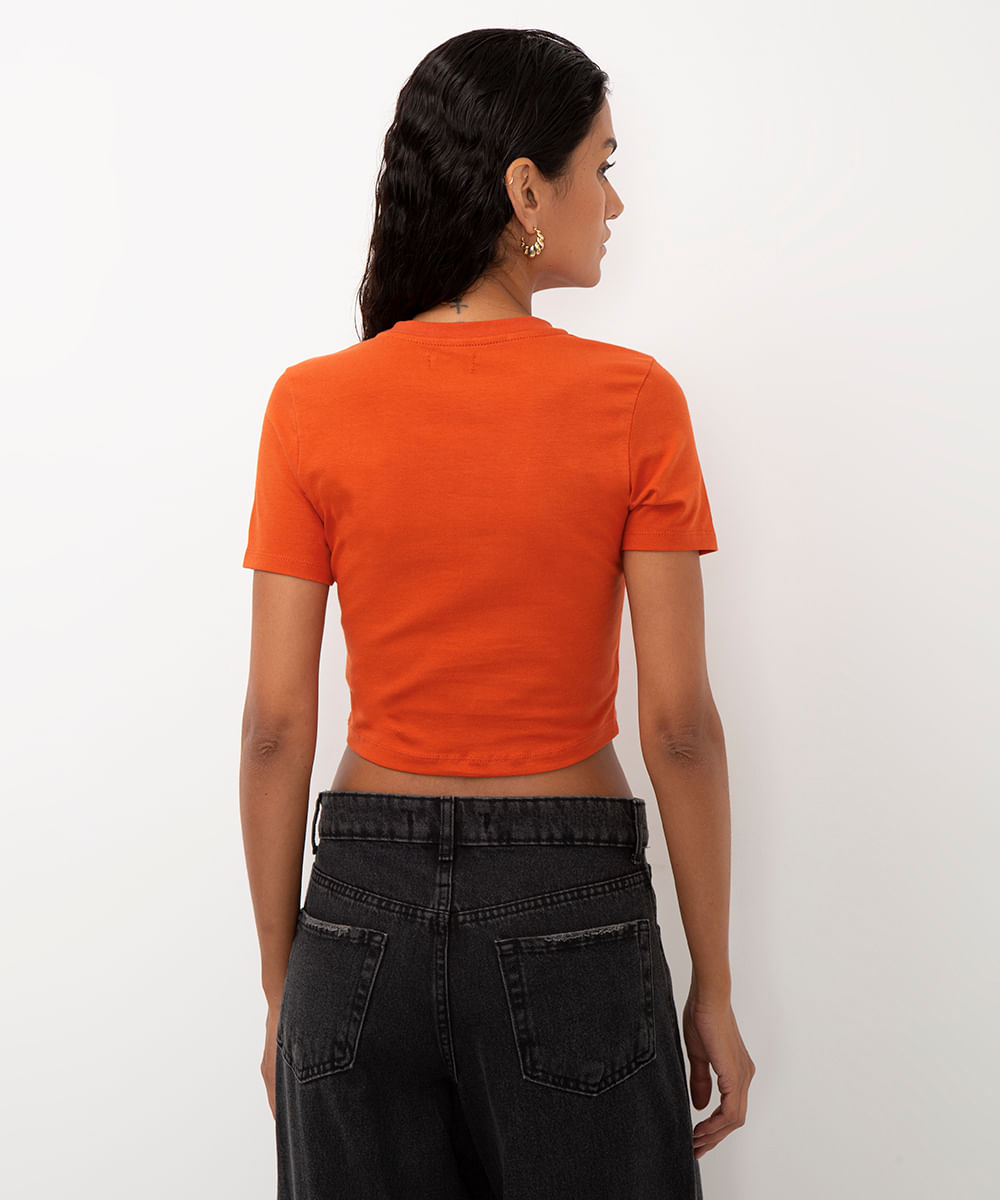 camiseta de algodão heart and soul laranja