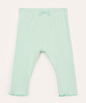 calça infantil de algodão verde