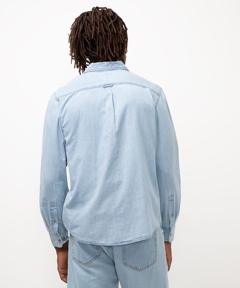 camisa jeans comfort azul claro