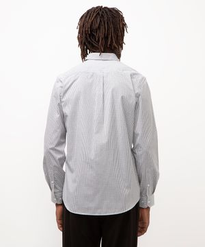 camisa de algodão comfort xadrez preta