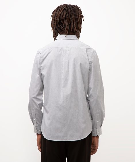 camisa de algodão comfort xadrez preta