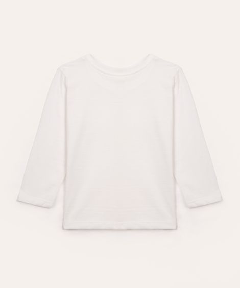 camiseta infantil com bolso manga longa branco