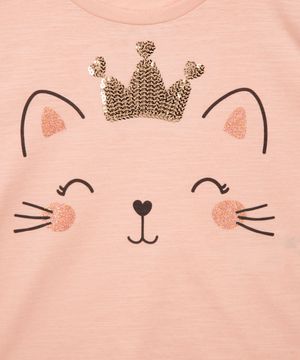 blusa infantil gatinha com bolsa rosa