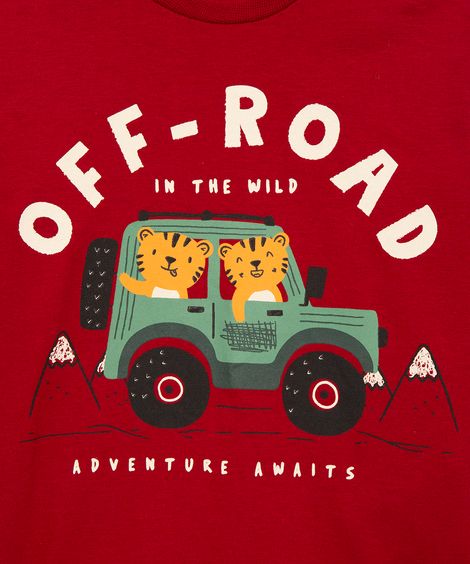 camiseta infantil manga longa adventure awaits vermelha