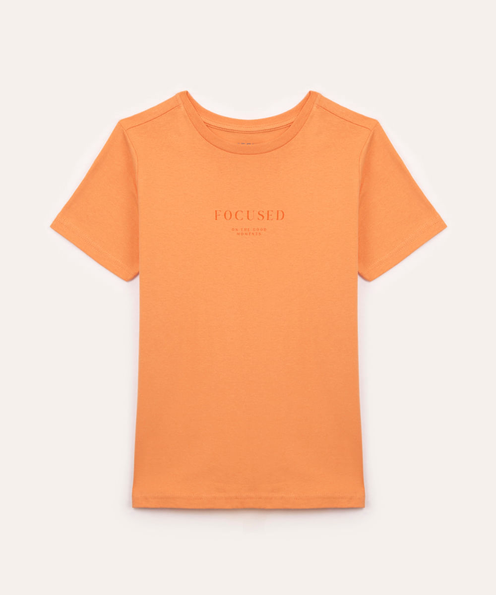camiseta juvenil manga curta focused laranja
