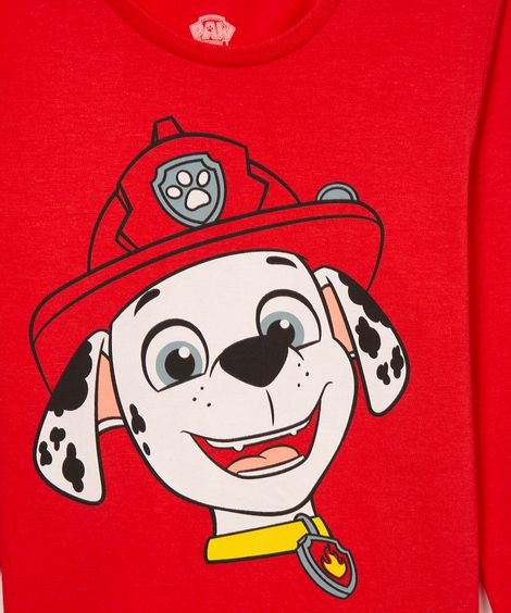 camiseta infantil marshall patrulha canina vermelho