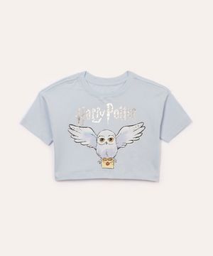 camiseta de algodão infantil harry potter azul