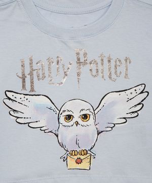 camiseta de algodão infantil harry potter azul