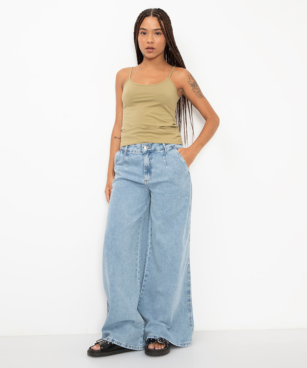 blusa de algodão peruano alça fina verde