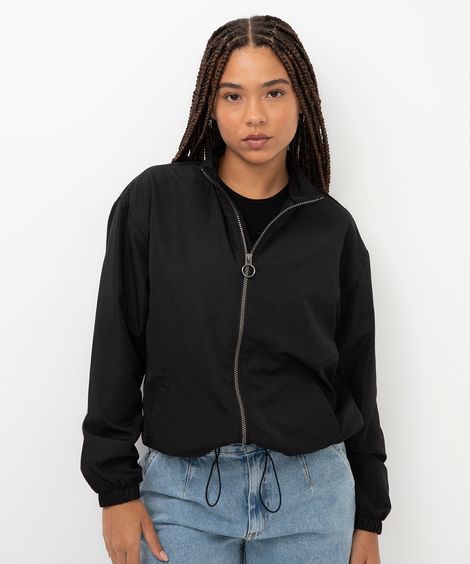 jaqueta corta vento básica - preto