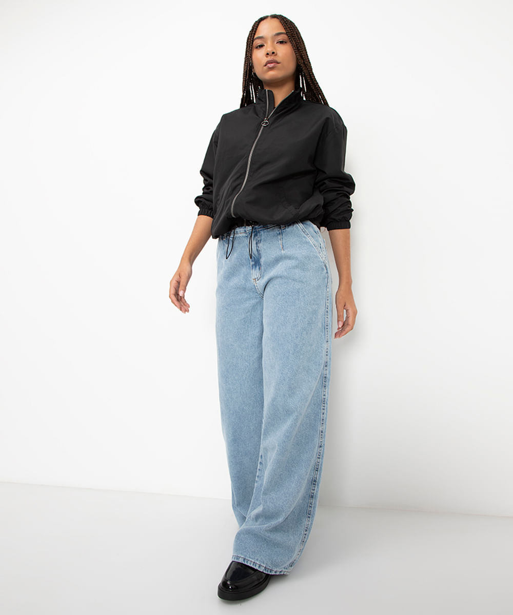 jaqueta corta vento básica - preto