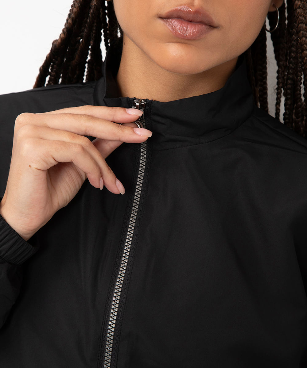 jaqueta corta vento básica - preto